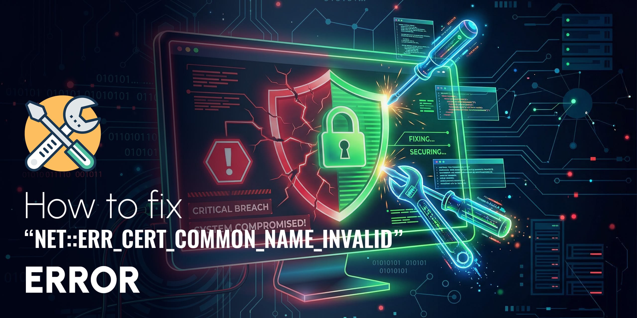 NET::ERR_CERT_COMMON_NAME_INVALID error in browser showing SSL certificate mismatch warning and how to fix it