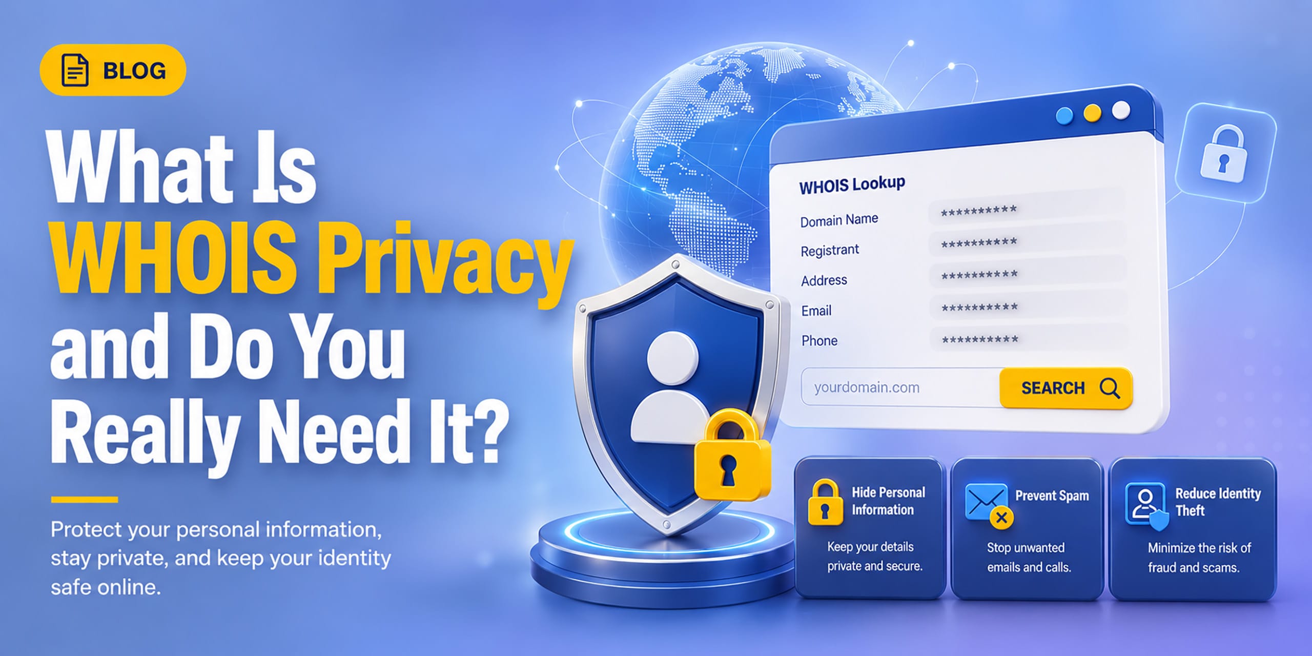 WHOIS privacy protection for domain registrations